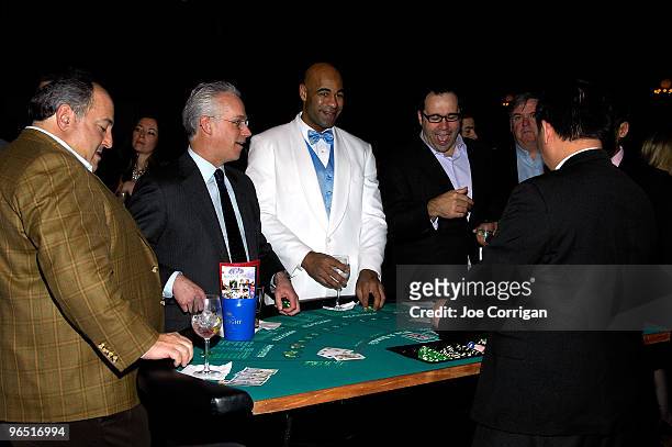 New York Rangers forward Donald Brashear in the middle of a card game during casino night to benefit the Garden Of Dreams Foundation at Gotham Hall...