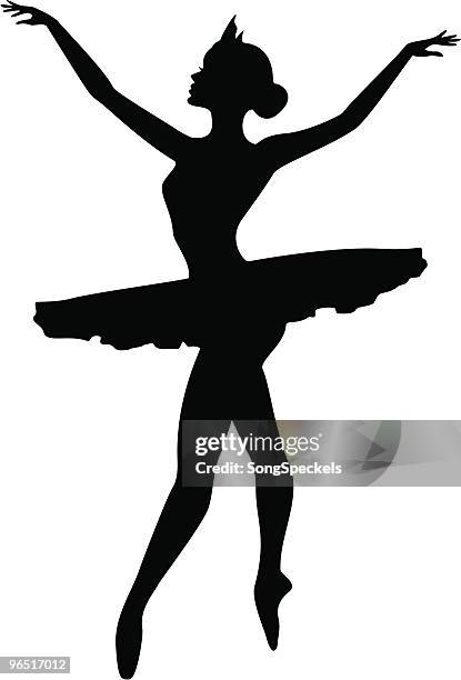 ballerina silhouette - ballet dancer - tiara profile stock illustrations