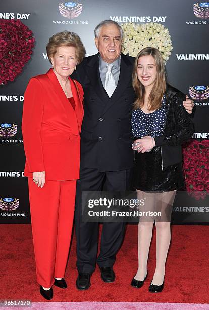 Director Garry Marshall , grand daughter Charlotte, and wife Barbara Marshall arrive at the "Valentine's Day" Los Angeles premiere held at Grauman's...