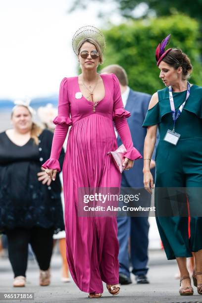 Irish model Vogue Williams at Epsom Downs Racecourse on June 1, 2018 in Epsom, United Kingdom.