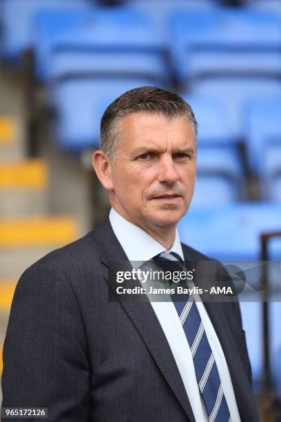 John Askey the new manager of Shrewsbury Town on June 1, 2018 in Shrewsbury, England.