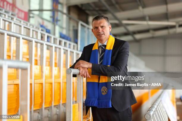 John Askey the new manager of Shrewsbury Town on June 1, 2018 in Shrewsbury, England.