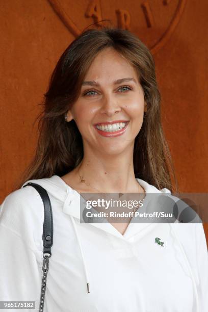 Host Ophelie Meunier attends the 2018 French Open - Day Six at Roland Garros on June 1, 2018 in Paris, France.