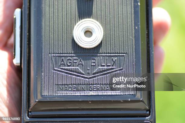 Detail of the front part of the camera in in Aachen on May 31, 2018.