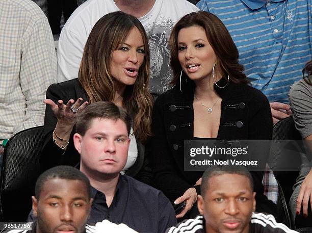 Eva Longoria and Robin Antin attend a game between the San Antonio Spurs and the Los Angeles Lakers at Staples Center on February 8, 2010 in Los...