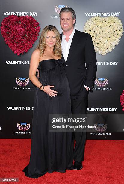 Actress Rebecca Gayheart and actor Eric Dane arrive at the premiere of New Line Cinema's "Valentine's Day" held at Grauman�s Chinese Theatre on...