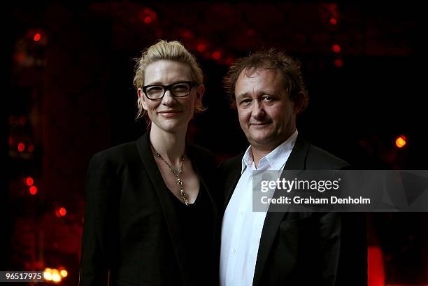 Actress and Sydney Theatre Company co-artistic director Cate Blanchett and husband and co-artistic director Andrew Upton attend the opening night of...