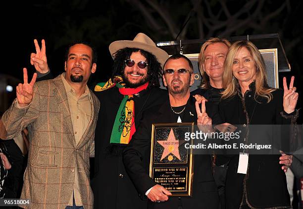 Musician Ben Harper, Musician Don Was, musician Ringo Starr, musician Joe Walsh and actress Barbara Bach attend the 2401st Hollywood Walk of Fame...