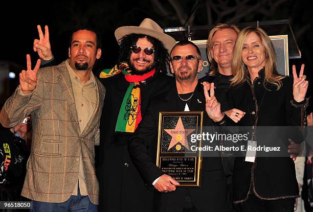 Musician Ben Harper, Musician Don Was, musician Ringo Starr, musician Joe Walsh and actress Barbara Bach attend the 2401st Hollywood Walk of Fame...