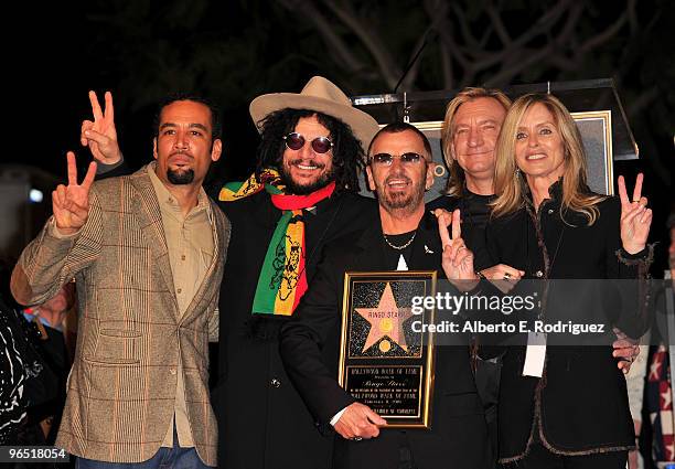 Musician Ben Harper, Musician Don Was, musician Ringo Starr, musician Joe Walsh and actress Barbara Bach attend the 2401st Hollywood Walk of Fame...