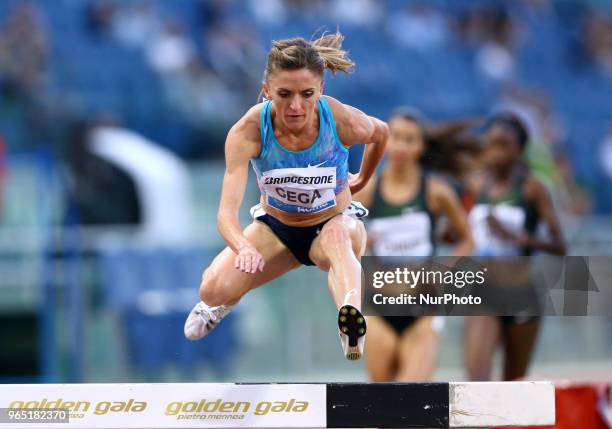 Luiza Gega competes in 3000m Steeplechase women during Golden Gala Iaaf Diamond League Rome 2018 at Olimpico Stadium in Rome, Italy on May 31, 2018.