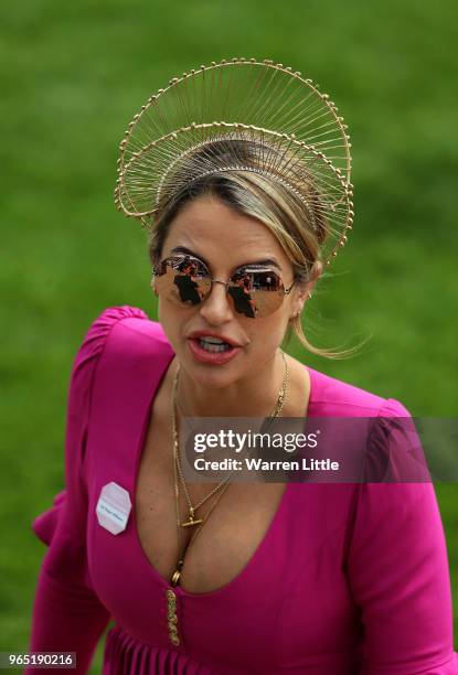 Racegoer looks on during Ladies Day of the Investec Derby Festival at Epsom Downs on June 1, 2018 in Epsom, England.