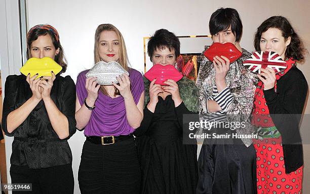 Charlotte Dellal, Daisy De Villeneuve, Lulu Guinness, Erin O'Connor and Jasmine Guinness attend the opening of Lulu Guinness' first temporary fashion...