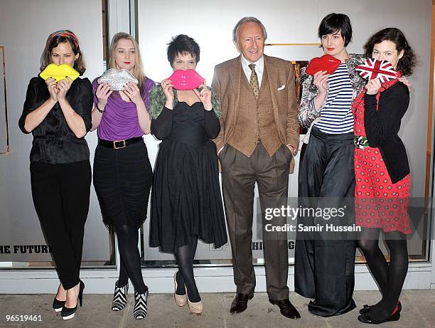 Charlotte Dellal, Daisy De Villeneuve, Lulu Guinness, Harold Tilman, Erin O'Connor and Jasmine Guinness attend the opening of Lulu Guinness' first...