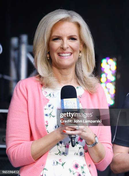 Fox host Liz Claman attends as Shawna Thompson and Keifer Thompson of Thompson Square perform on "Fox & Friends" summer concert on June 1, 2018 in...