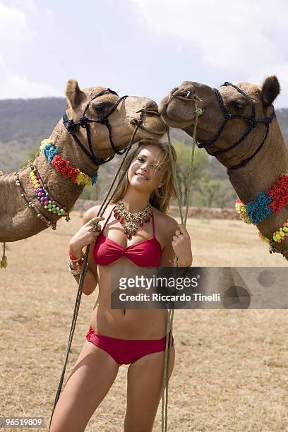 Swimsuit Issue 2010: Model Esti Ginzburg poses for the 2010 Sports Illustrated swimsuit issue on September 29, 2009 in Rajasthan, India. PUBLISHED...