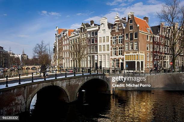 General view of the canals on January 30, 2010 in Amsterdam, Netherlands. Amsterdam with its many canals and bridges, often referred to as the Venice...
