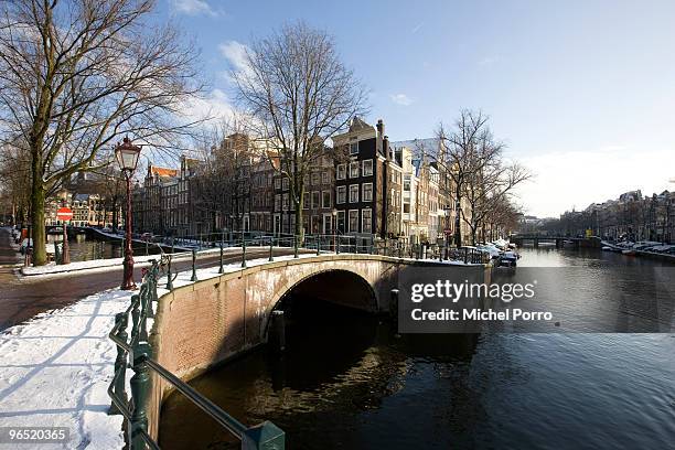 General view of the canals on January 30, 2010 in Amsterdam, Netherlands. Amsterdam with its many canals and bridges, often referred to as the Venice...