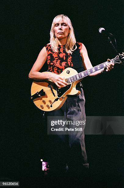 Joni Mitchell performs on stage at Wembley Arena on April 23rd, 1983 in London, United Kingdom.