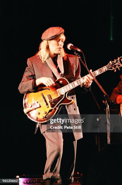 Joni Mitchell performs on stage at Wembley Arena on April 23rd, 1983 in London, United Kingdom.