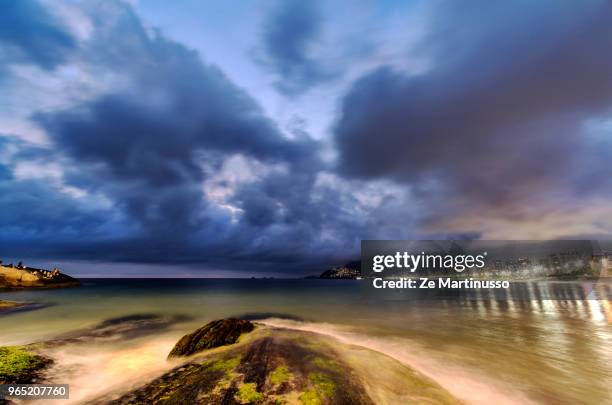 long exposure - arpoador beach stock pictures, royalty-free photos & images