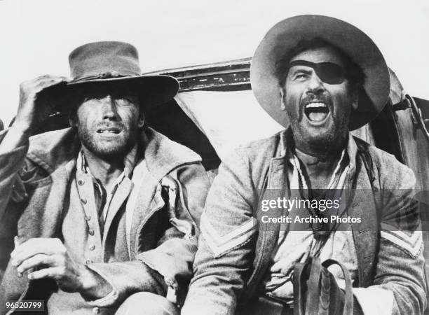 Clint Eastwood as 'Blondie' and Eli Wallach as Tuco in the western 'The Good, the Bad and the Ugly', 1966.