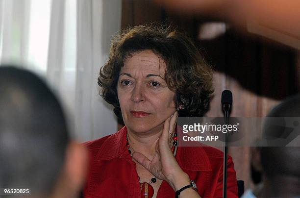 Photo taken on February 8, 2010 shows French Secretary of State for Foreign Trade, Anne-Marie Idrac in a meeting with Congolese entrepreneurs....