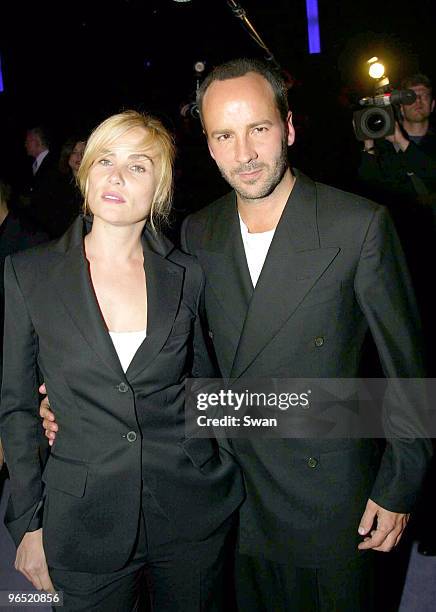 Emmanuelle Seigner and Tom Ford front row