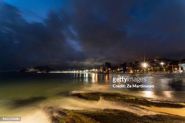 long exposure - arpoador beach stock pictures, royalty-free photos & images