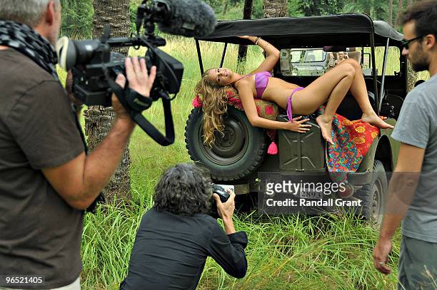 Swimsuit Issue 2010: Model Esti Ginzburg poses for the 2010 Sports Illustrated swimsuit issue on September 29, 2009 in Rajasthan, India. PUBLISHED...