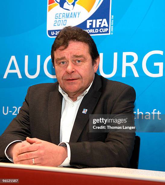 Venue manager Hendrik Gierlings looks on at the opening of the local FIFA Womens World Cup 2011 Office at the Impuls Arena on February 9, 2010 in...