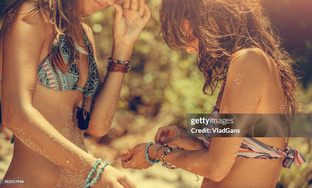 Girlfriends on the beach