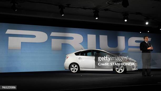 To go with profile story Japan-auto-company-recall-Toyota-Prius In a file picture taken on January 12, 2009 The 50-mile-per gallon 2010 Toyota Prius...