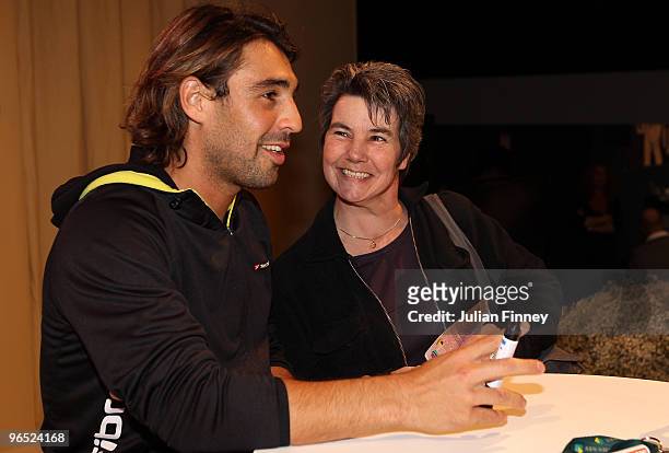 Marcos Baghdatis of Cyprus signs autographs during day two of the ABN AMBRO World Tennis Tournament on February 9, 2010 in Rotterdam, Netherlands.