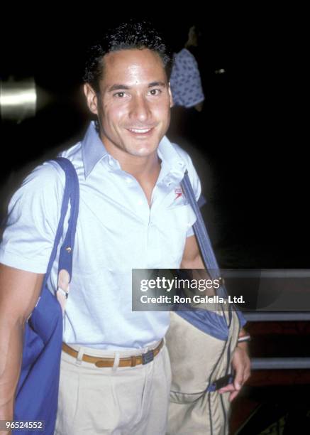 Athlete Greg Louganis attends the 21st Annual Jerry Lewis MDA Labor Day Telethon on September 1, 1986 at Caesars Palace Hotel and Casino in Las...