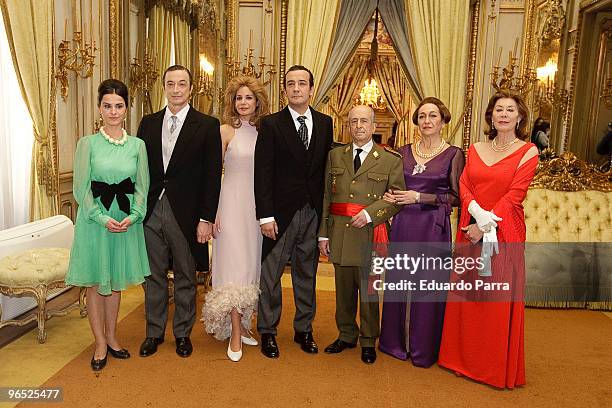 Actress Guadalupe Lancho, Jose Sanchez, Cristina Pena, Jose Luis Garcia Perez, Francisco Vidal, Luisa Gavasa and Fiorella Faltoyano attend Alfonso de...