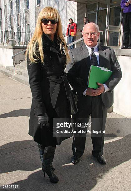 Dina Lohan with her Attorney John P. Pedranghelu Jr. Is seen at Nassau County Family Court on February 9, 2010 in Westbury, New York.