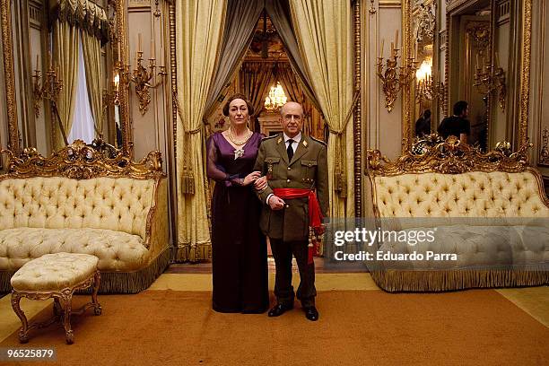 Actress Luisa Gavasa and Francisco Vidal attend Alfonso de Borbon TV movie filming photocall at Fernan Nunez Palace on February 9, 2010 in Madrid,...