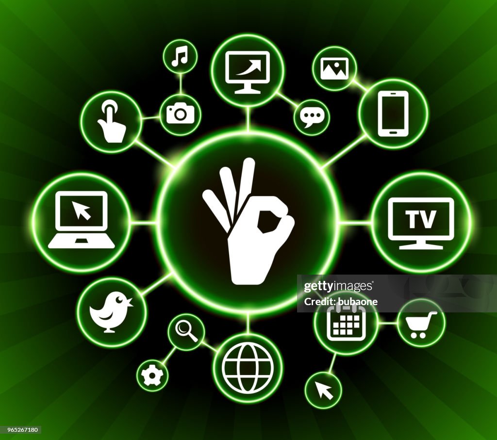 Internet Positive Sign Perfect Sign Internet Communication Technology Dark Buttons Background ...