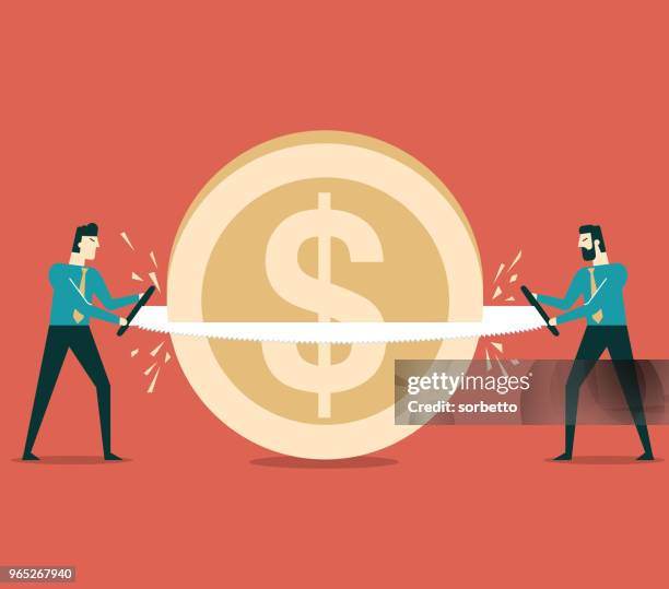 budget cut business people - money down the drain stock illustrations