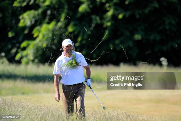 Jose Maria Olazabal of Spain in action during Day One of The Shipco Masters Promoted by Simons Golf Club at Simons Golf Club on June 1, 2018 in...