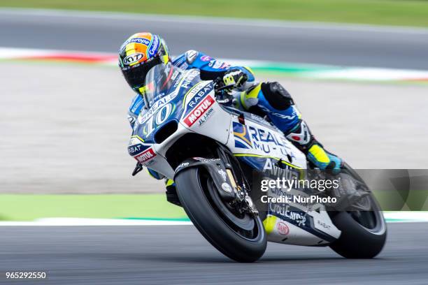 Xavier Simeon of Reale Avintia Racing during the 2018 MotoGP Italian Grand Prix Free Practice at Circuito del Mugello, Scarperia, Italy on 1 June...