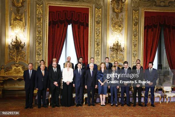 Foreign Minister Enzo Moavero Milanesi, European Affairs Minister Paolo Savona, Health Minister Giulia Grillo, Family and the Disabled Minister...