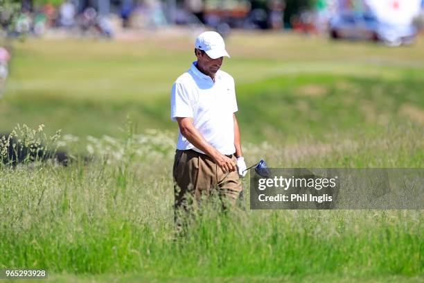 Jose Maria Olazabal of Spain in action during Day One of The Shipco Masters Promoted by Simons Golf Club at Simons Golf Club on June 1, 2018 in...