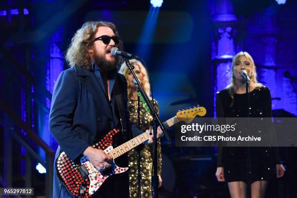 The Late Show with Stephen Colbert and Jim James during Wednesday's May 23, 2018 show.