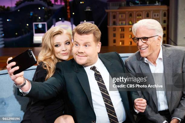 The Late Late Show with James Corden airing Thursday, May 24 with guests Natalie Dormer and Ted Danson.