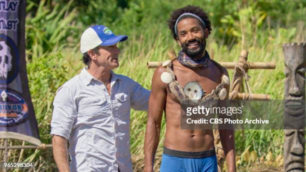 "It Is Game Time Kids" - Jeff Probst awards Wendell Holland with the Immunity Necklace on the fourteenth episode of Survivor: Ghost Island, which is...