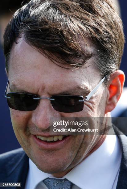 Aidan O'Brien poses during the Investec Ladies Day at Epsom Downs Racecourse on June 1, 2018 in Epsom, United Kingdom.