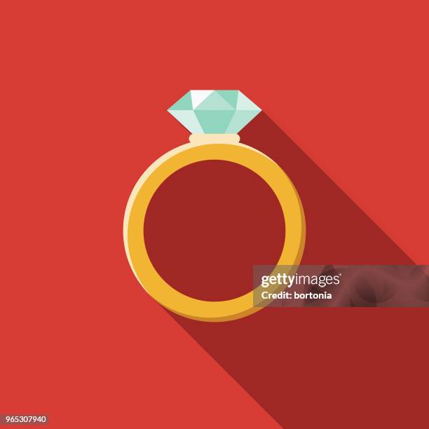 illustrations, cliparts, dessins animés et icônes de bijoux design plat icône de la fantaisie - bague