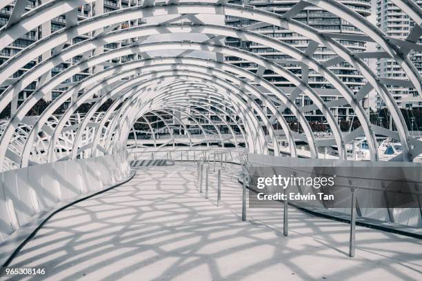 webb bridge , melbourne , australia with shadow cast on the ground - melbourne art stock pictures, royalty-free photos & images